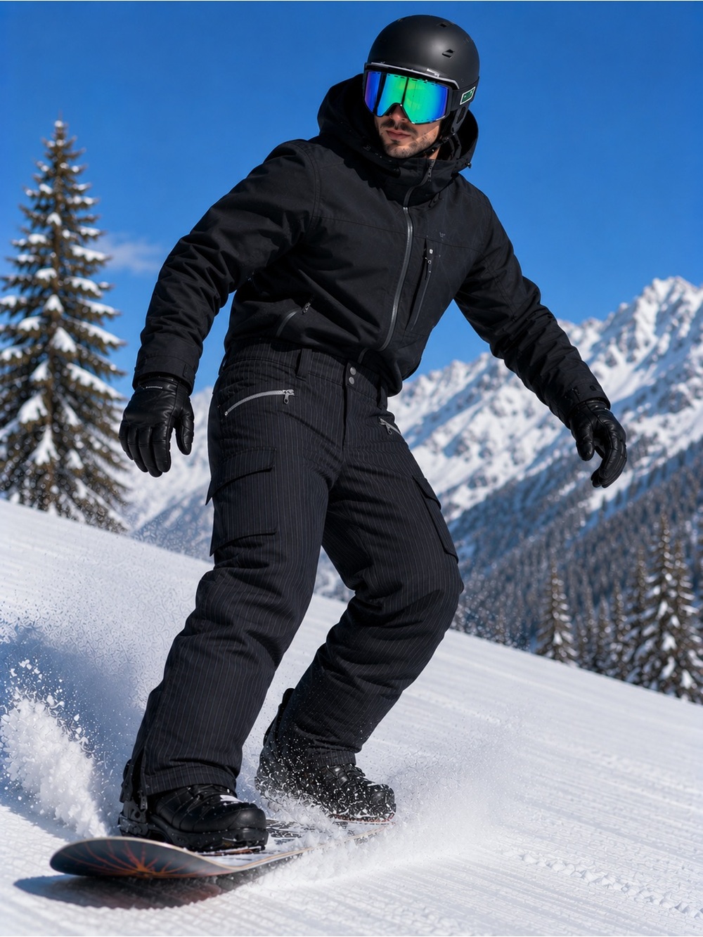 Empyre Men's Black/Gray Pinstripe Ski/Snowboarding Pants 10,000mm Sz Med